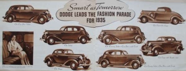 Dodge Modellprogramm 1935 "The new value Dodge"  Automobilprospekt (9991)